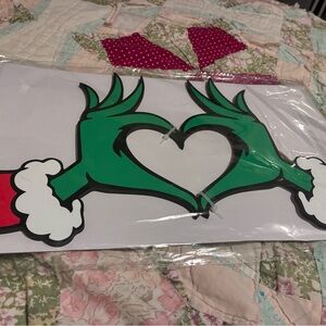 The Grinch Wooden Heart Sign
